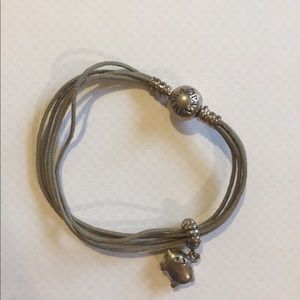 Pandora leather pig bracelet